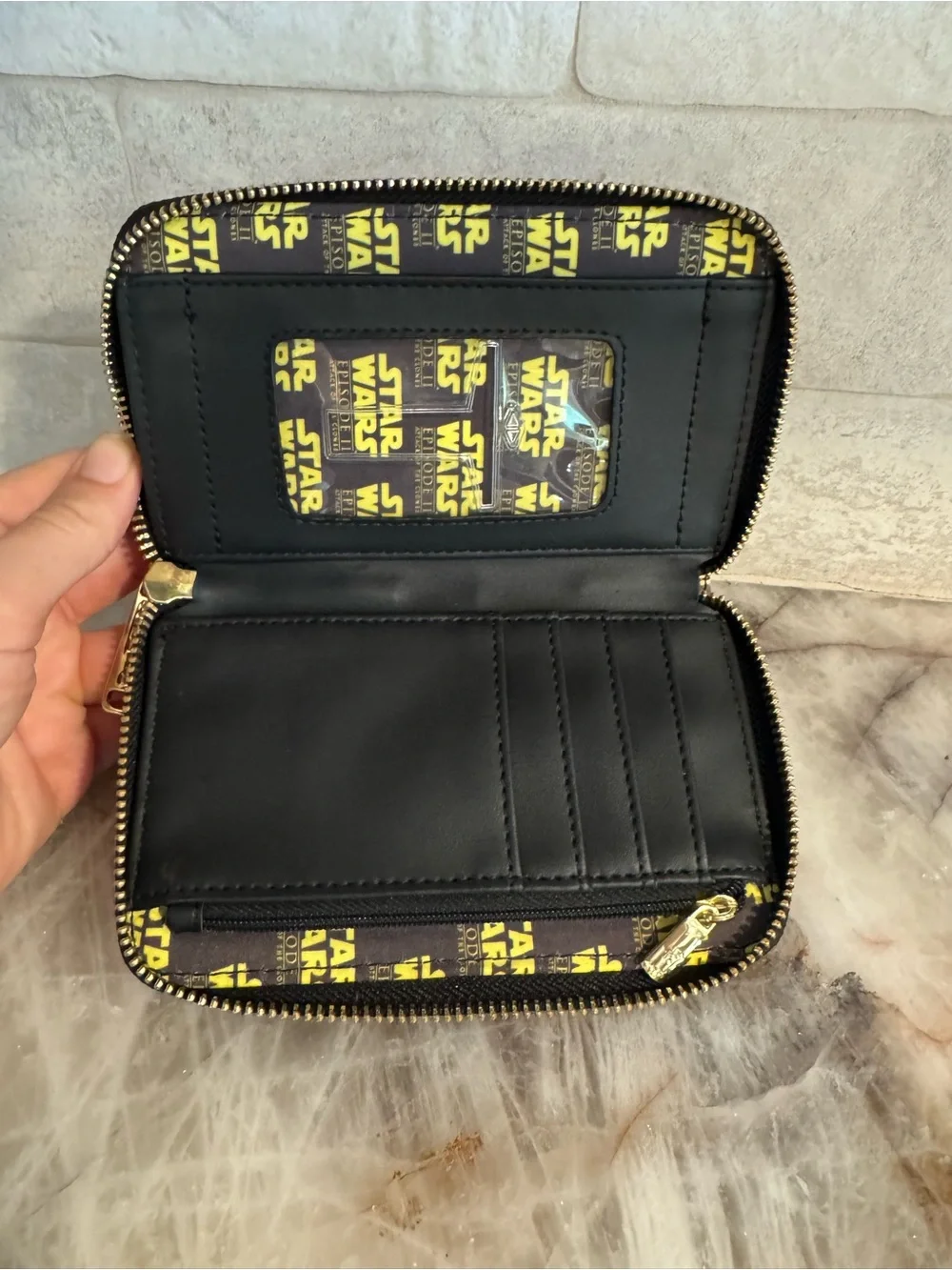 Star Wars Loungefly Lightsaber Zip Wallet - Black with Multi-Color Accents